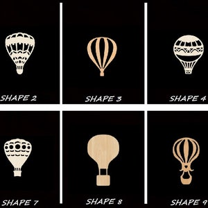 Smooth Laser Cut Hot Air Balloon Shape Set 1 - Unfinished Cutout - Many Sizes, Styles, and Designs - 3mm Or 6mm Wooden Craft Supply