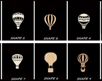Smooth Laser Cut Hot Air Balloon Shape Set 1 - Unfinished Cutout - Many Sizes, Styles, and Designs - 3mm Or 6mm Wooden Craft Supply