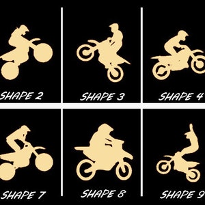 Smooth Laser Cut Dirt Bike Shape Set 1 - Unfinished Cutout - Many Sizes, Styles, and Designs - 3mm Or 6mm Wooden Craft Supply