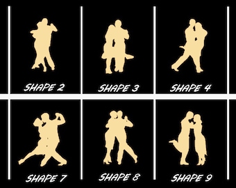 Smooth Laser Cut Tango Dancer Shape Set 1 - Unfinished Cutout - Many Sizes, Styles, and Designs - 3mm Or 6mm Wooden Craft Supply