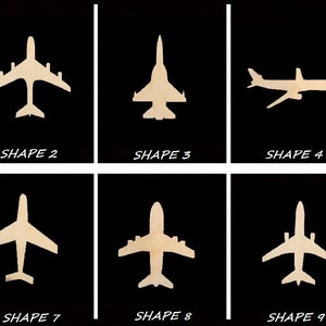 Smooth Laser Cut Airplane Shape Set 1 - Unfinished Cutout - Many Sizes, Styles, and Designs - 3mm Or 6mm Wooden Craft Supply