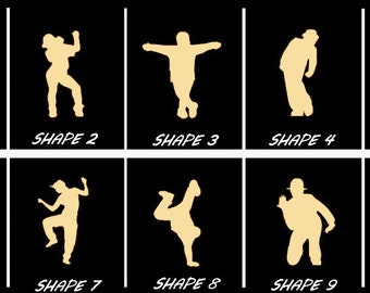 Smooth Laser Cut Hip Hop Dancer Shape Set 1 - Unfinished Cutout - Many Sizes, Styles, and Designs - 1/4" Birch or 1 MM Acrylic Craft Supply