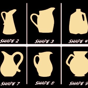 Smooth Laser Cut Jug Shape Set 1 - Unfinished Cutout - Many Sizes, Styles, and Designs - 3mm Or 6mm Wooden Craft Supply