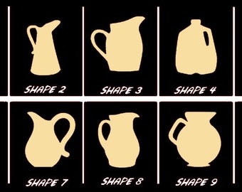 Smooth Laser Cut Jug Shape Set 1 - Unfinished Cutout - Many Sizes, Styles, and Designs - 3mm Or 6mm Wooden Craft Supply