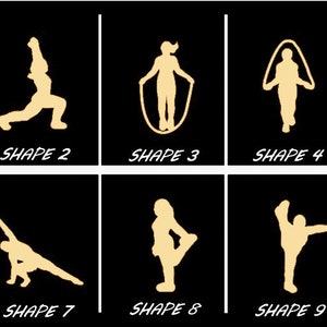 Smooth Laser Cut Women In Sports Shapes Set 6 - Unfinished Cutout - Many Sizes, Styles, and Designs - 3mm Or 6mm Wooden Craft Supply