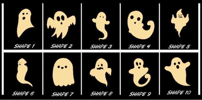 Ghost Chapes Smooth Laser Cut Ghost Shape Set 4 - Unfinished Cutout - Many Sizes ...