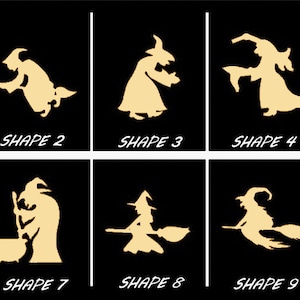 Smooth Laser Cut Witch Shape Set 2 - Unfinished Cutout - Many Sizes, Styles, and Designs - 3mm Or 6mm Wooden Craft Supply
