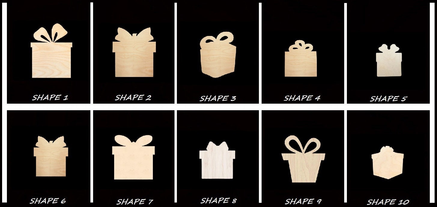 Smooth Laser Cut Gift Box Shape Set 1 - Unfinished Cutout - Many Sizes ...