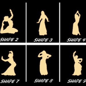 Smooth Laser Cut Belly Dancer Shape Set 1 - Unfinished Cutout - Many Sizes, Styles, and Designs - 3mm Or 6mm Wooden Craft Supply