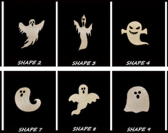Smooth Laser Cut Ghost Shape Set 1 - Unfinished Cutout - Many Sizes, Styles, and Designs - 3mm Or 6mm Wooden Craft Supply