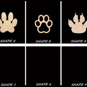 Smooth Laser Cut Cat Pawprint Shape Set 1 - Unfinished Cutout - Many Sizes, Styles, and Designs - 3mm Or 6mm Wooden Craft Supply