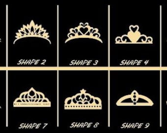 Smooth Laser Cut Tiara Shape Set 1 - Unfinished Cutout - Many Sizes and Styles - 3mm/6mm Wooden Craft Supply1