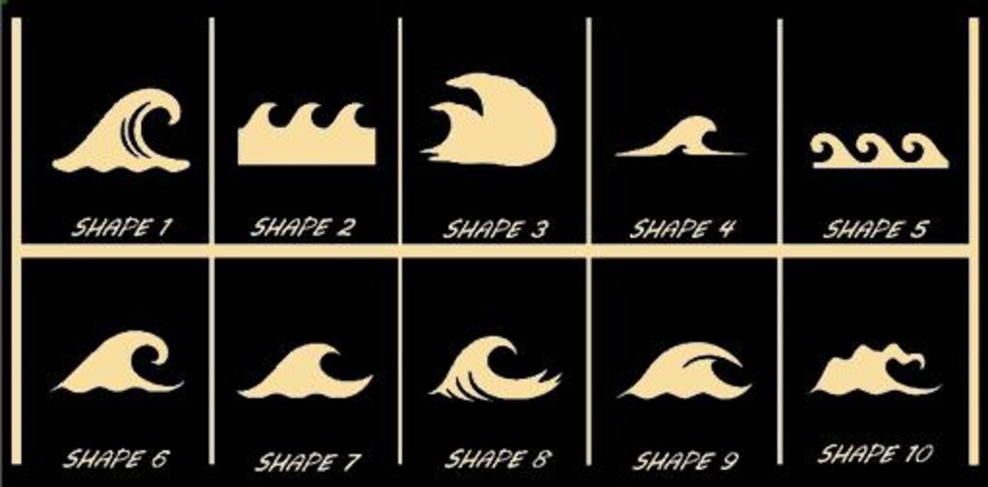 Smooth Laser Cut Ocean Wave Shape Set 1 - Unfinished Cutout - Many ...