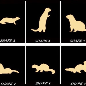 Smooth Laser Cut Ferret Shape Set 1 - Unfinished Cutout - Many Sizes, Styles, and Designs - 3mm Or 6mm Wooden Craft Supply
