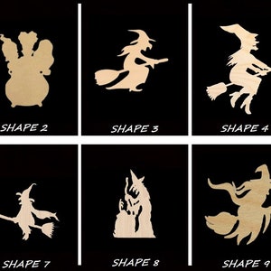 Smooth Laser Cut Witch Shape Set 1 - Unfinished Cutout - Many Sizes, Styles, and Designs - 3mm Or 6mm Wooden Craft Supply