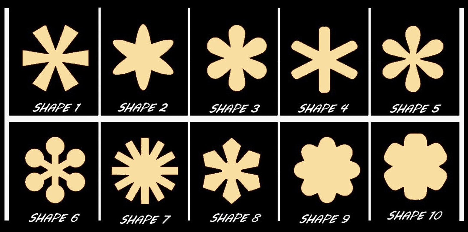 Smooth Laser Cut Asterisk Shape Set 1 - Unfinished Cutout - Many Sizes ...
