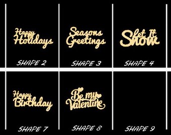 Smooth Laser Cut Holiday And Event Names Shape Set 3 Unfinished Cutout - Many Sizes, Styles, Designs  3mm Or 6mm Wooden Craft Supply