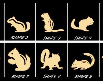 Smooth Laser Cut Chipmunk Shape Set 1 - Unfinished Cutout - Many Sizes, Styles, and Designs - 3mm Or 6mm Wooden Craft Supply