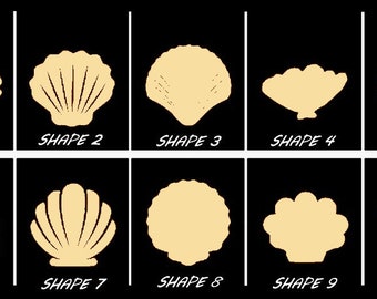 Smooth Laser Cut Seashell Shape Set 1 - Unfinished Cutout - Many Sizes, Styles, and Designs - 3mm Or 6mm Wooden Craft Supply