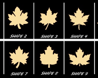 Smooth Laser Cut Maple Leaf Shape Set 1 - Unfinished Cutout - Many Sizes, Styles, and Designs - 3mm Or 6mm Wooden Craft Supply