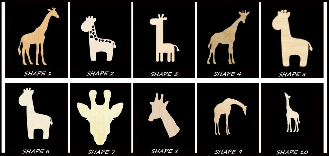 Smooth Laser Cut Giraffe Shape Set 1 - Unfinished Cutout - Many Sizes ...
