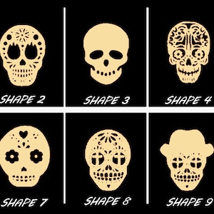 Smooth Laser Cut Sugar Skulls Set 1 - Unfinished Cutout - Many Sizes, Styles, and Designs - 3mm Or 6mm Wooden Craft Supply