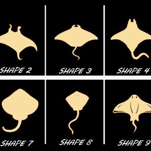 Smooth Laser Cut Stingray Shape Set 1 - Unfinished Cutout - Many Sizes, Styles, and Designs - 3mm Or 6mm Wooden Craft Supply