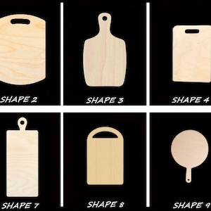 Smooth Laser Cut Cutting Board Shape Set 1 - Unfinished Cutout - Many Sizes, Styles, and Designs - 3mm Or 6mm Wooden Craft Supply