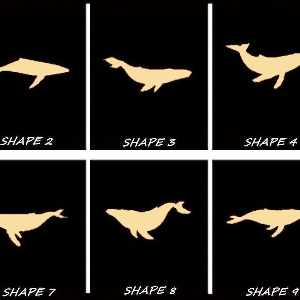 Smooth Laser Cut Humpback Whale Shape - Unfinished Cutout - Multiple Sizes, Styles, and Designs - 1/4" Thick Birch Wood Craft Supply