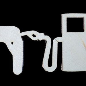Smooth Laser Cut Pain At The Gas Pump Shape - Unfinished Cutout - Many Sizes, Styles, and Designs - 3mm Or 6mm Wooden Craft Supply