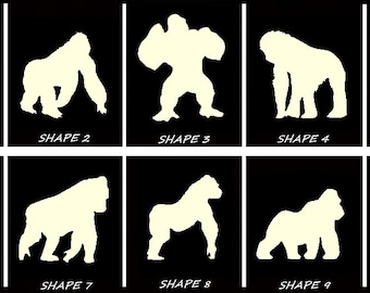 Smooth Laser Cut Gorilla Shape Set 1 - Unfinished Cutout - Many Sizes, Styles, and Designs - 3mm Or 6mm Wooden Craft Supply