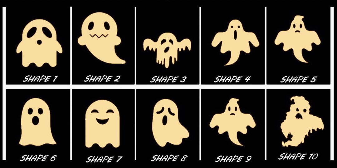 Smooth Laser Cut Ghost Shape Set 7 - Unfinished Cutout - Many Sizes ...