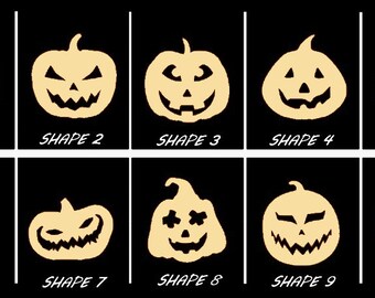 Smooth Laser Cut Pumpkin Shape Set 2 - Unfinished Cutout - Many Sizes, Styles, and Designs - 3mm Or 6mm Wooden Craft Supply