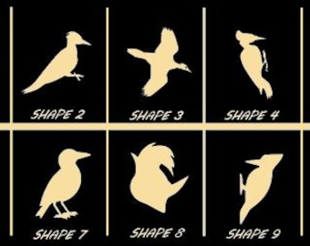 Smooth Laser Cut Woodpecker Shape Set 1 - Unfinished Cutout - Many Sizes and Styles - 3mm/6mm Wooden Craft Supply1