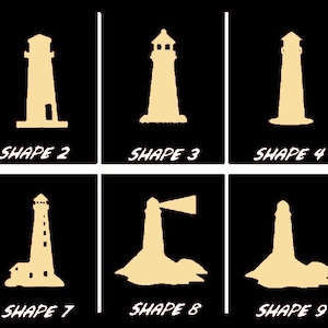 Smooth Laser Cut Lighthouse Shape Set 1 - Unfinished Cutout - Many Sizes, Styles, and Designs - 3mm Or 6mm Wooden Craft Supply
