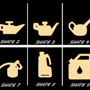 Smooth Laser Cut Oil Can Shape Set 1 - Unfinished Cutout - Many Sizes, Styles, and Designs - 3mm Or 6mm Wooden Craft Supply