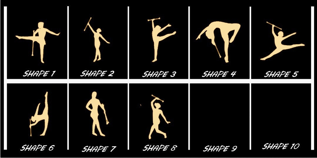 Smooth Laser Cut Baton Twirling Shape Set 1 Unfinished Cutout Many