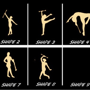 Smooth Laser Cut Baton Twirling Shape Set 1 - Unfinished Cutout - Many Sizes, Styles, and Designs - 3mm Or 6mm Wooden Craft Supply