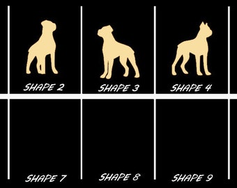 Smooth Laser Cut Boxer Dog Shape Set 1 - Unfinished Cutout - Many Sizes, Styles, and Designs - 3mm Or 6mm Wooden Craft Supply
