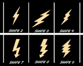 Smooth Laser Cut Lightning Bolt Shape - Unfinished Cutout - Multiple Sizes, Styles, and Designs - 1/4" Thick Birch Wood Craft Supply