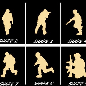 Smooth Laser Cut Soldier Shape Set 1 - Unfinished Cutout - Many Sizes, Styles, and Designs - 3mm Or 6mm Wooden Craft Supply