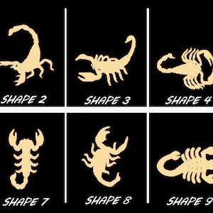 Smooth Laser Cut Scorpion Shape Set 1 - Unfinished Cutout - Many Sizes, Styles, and Designs - 3mm Or 6mm Wooden Craft Supply