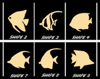 Smooth Laser Cut Angel Fish Shape Set 1 - Unfinished Cutout - Many Sizes, Styles, and Designs - 3mm Or 6mm Wooden Craft Supply