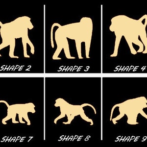 Smooth Laser Cut Baboon Shape Set 1 - Unfinished Cutout - Many Sizes, Styles, and Designs - 3mm Or 6mm Wooden Craft Supply