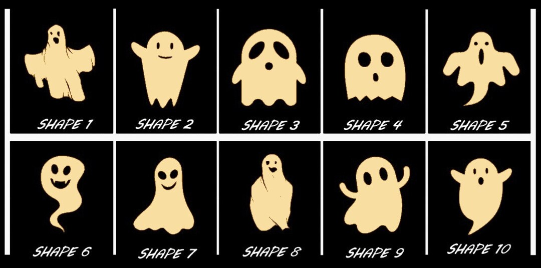 Smooth Laser Cut Ghost Shape Set 6 - Unfinished Cutout - Many Sizes ...