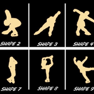 Smooth Laser Cut Ice Skater Shape Set 1 - Unfinished Cutout - Many Sizes, Styles, and Designs - 3mm Or 6mm Wooden Craft Supply