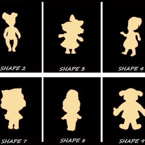 Smooth Laser Cut Doll Shape Set 1 - Unfinished Cutout - Many Sizes, Styles, and Designs - 3mm Or 6mm Wooden Craft Supply