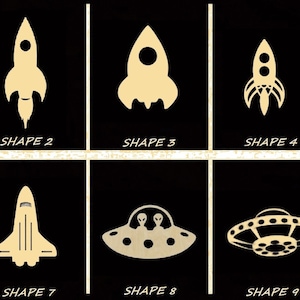 Smooth Laser Cut Spaceship Shape Set 1 - Unfinished Cutout - Many Sizes, Styles, and Designs - 3mm Or 6mm Wooden Craft Supply