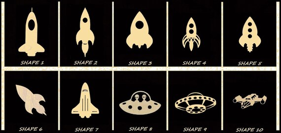 Spaceship - Laser Cut Out Unfinished Wood Craft Shape SPC48 Spaceship - Laser Cut Out Unfinished Wood Craft Shape SPC48