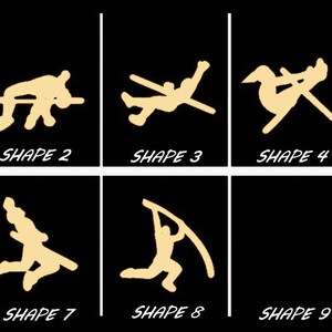Smooth Laser Cut Pole Vaulter Shape Set 1 - Unfinished Cutout - Many Sizes, Styles, and Designs - 3mm Or 6mm Wooden Craft Supply